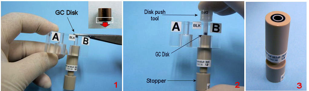 Handling of the disk replaceable electrode.