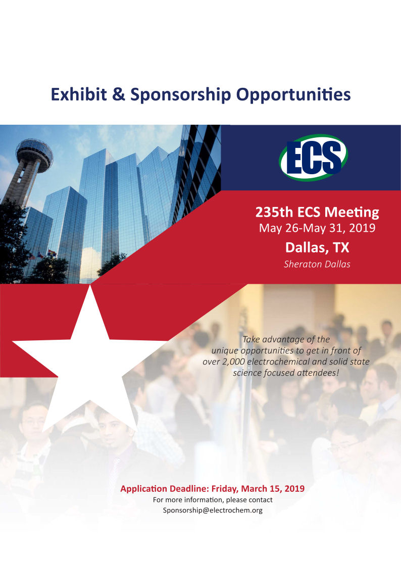 visit us at 235th ECS Meeting in Dallas, TX visit us at 235th ECS Meeting in Dallas, TX