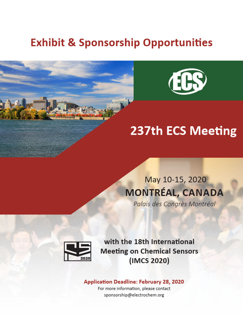 visit us at 237th ECS Meeting in Montreal, Canada visit us at 237th ECS Meeting in Montreal, Canada