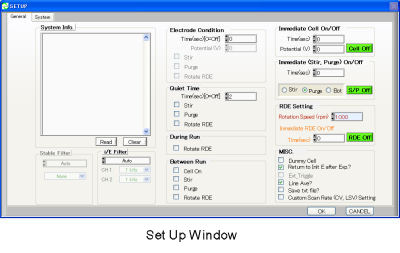 Set Up Window Set Up Window