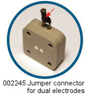 Conector de jumper para eletrodos duplos