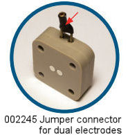 Jumper connector for dual electrodes Jumper connector for dual electrodes