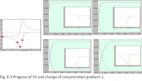 Fig. 8-3 Progress of CV and change of concentration gradient 1.
