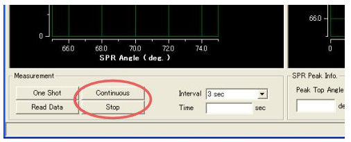 Measurement settings - Continuous/Stop button