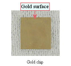 Gold chip with transparent sheet