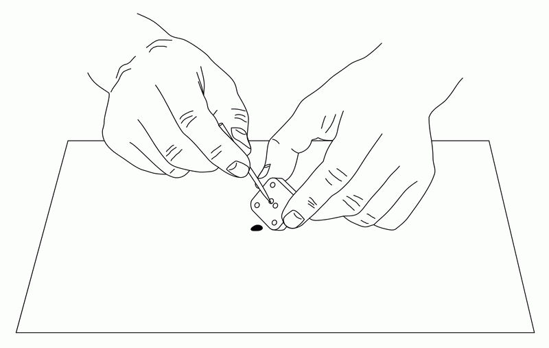 Fig. 6-6 Remove old carbon paste from the electrode holes with a pointed instrument (such as a toothpick).