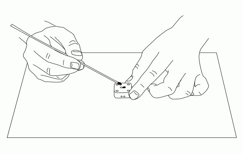 Fig. 6-8 Fill the holes of the electrodes with carbon paste.