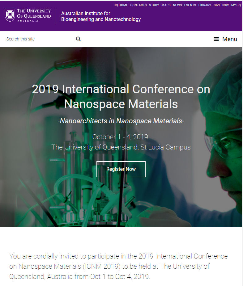 visit us at 2019 International Conference on Nanospace Materials, The University of Queensland, St Lucia Campus visit us at 2019 International Conference on Nanospace Materials, The University of Queensland, St Lucia Campus