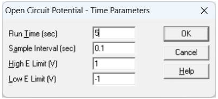 Fig. 4-6 Model 3325 OCPT parameters screen Fig. 4-6 Model 3325 OCPT parameters screen