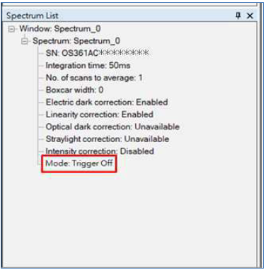Fig. 4-4 Spectrum List -- Mode: Trigger Off Fig. 4-4 Spectrum List -- Mode: Trigger Off