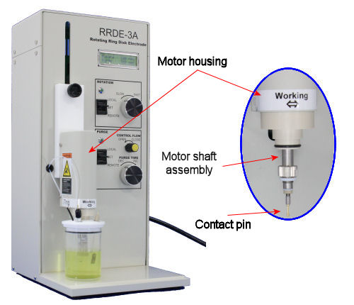 Dissasembly of working electrode from RRDE-3A motor shaft