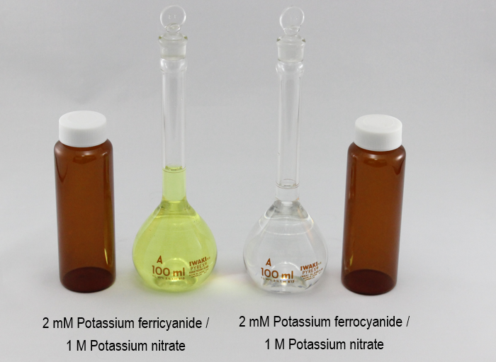 Fig. 8 Transfer the prepared and adjusted solution in to the potassium nitrate in to the Shading bottle for storage (8). Do the same for both solution.