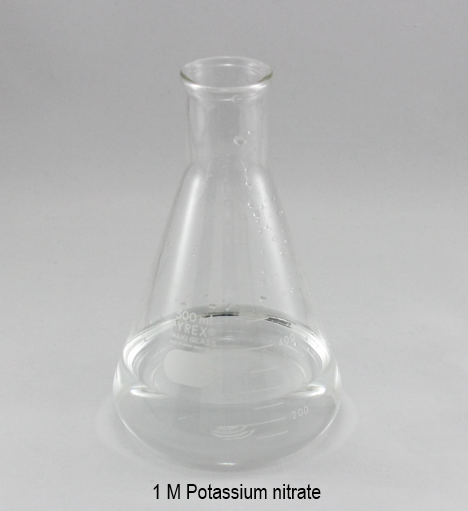 Fig. 3 Transfer the potassium nitrate (1) in to the  beaker 500 mL (4)
