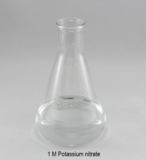 Fig. 3 Transfer the potassium nitrate (1) in to the beaker 500 mL (4)