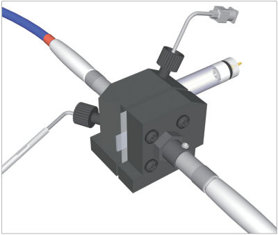 Schematic diagram of SEC-2F Spectroelectrochemical flow cell