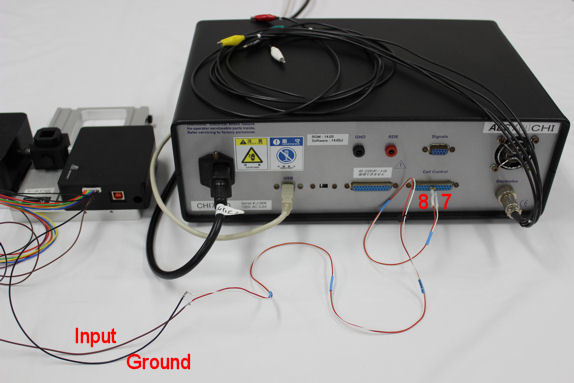 Fig. 7 Connection of the SEC2020 Spectrometer system and Model 760D Bipotentiostat.