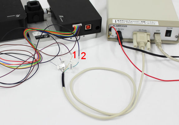 Connection of the SEC2020 Spectrometer system and Model 2325 Bi-Potentiostat.