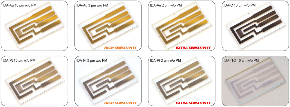 IDA electrodes w/o passivation membrane IDA electrodes w/o passivation membrane